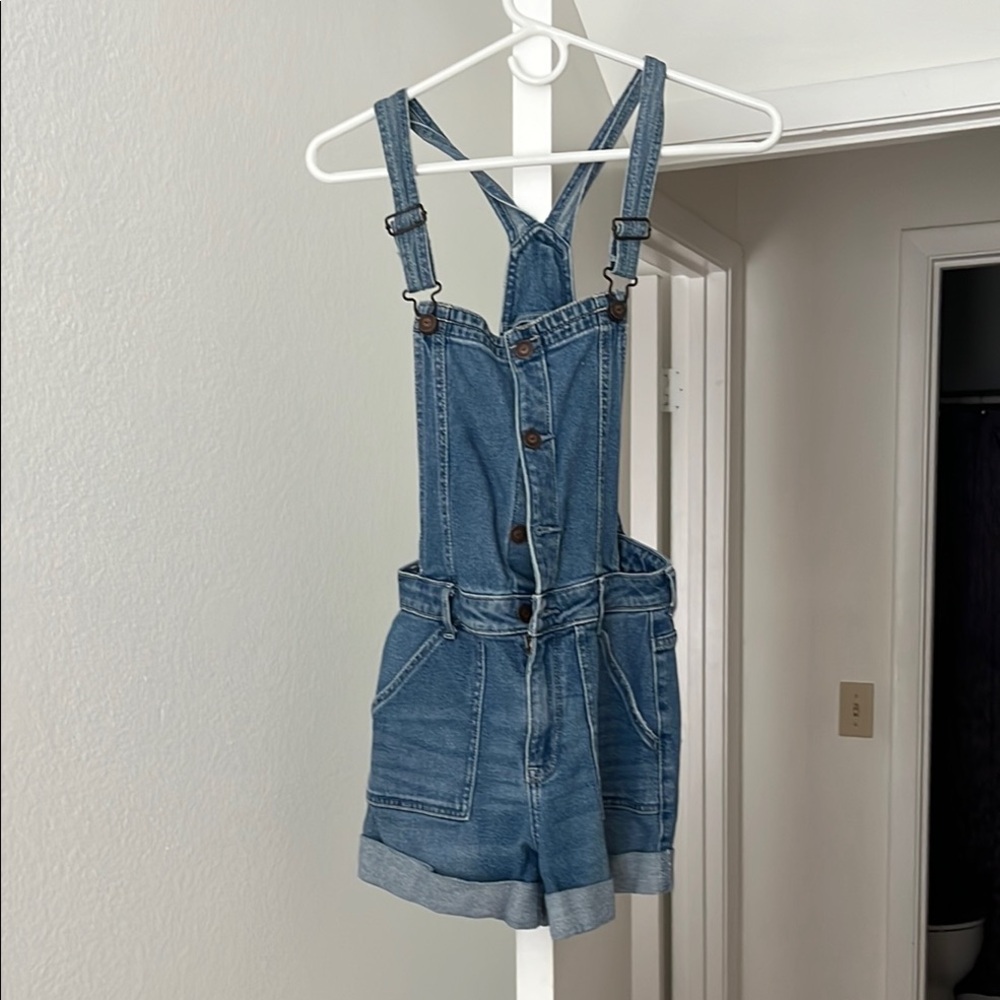 Hollister Light Blue Denim Overalls